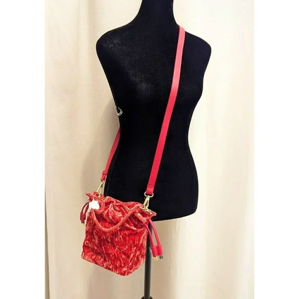 I.N.C. International Concepts Meliss Small Red Velvet Bucket Bag (MSRP $80)